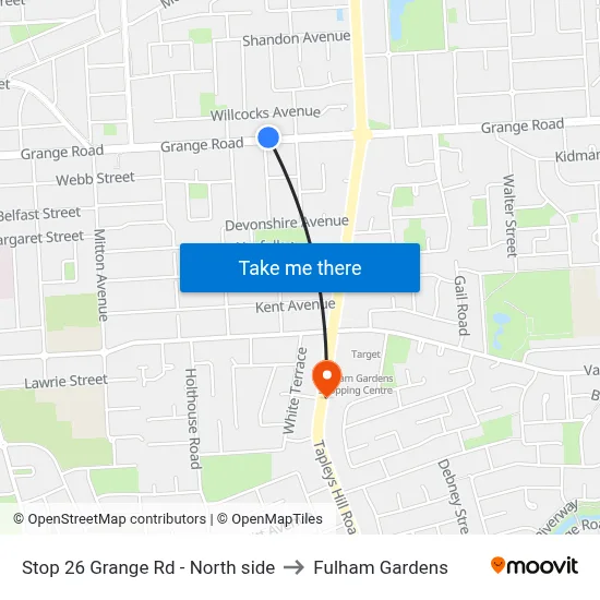 Stop 26 Grange Rd - North side to Fulham Gardens map