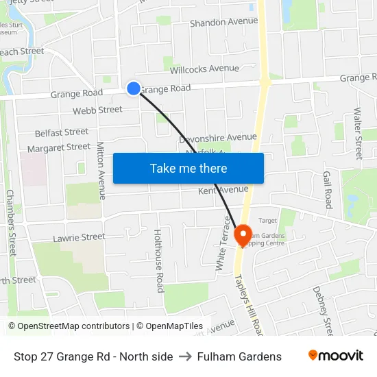 Stop 27 Grange Rd - North side to Fulham Gardens map