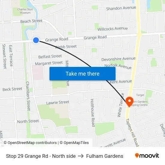 Stop 29 Grange Rd - North side to Fulham Gardens map