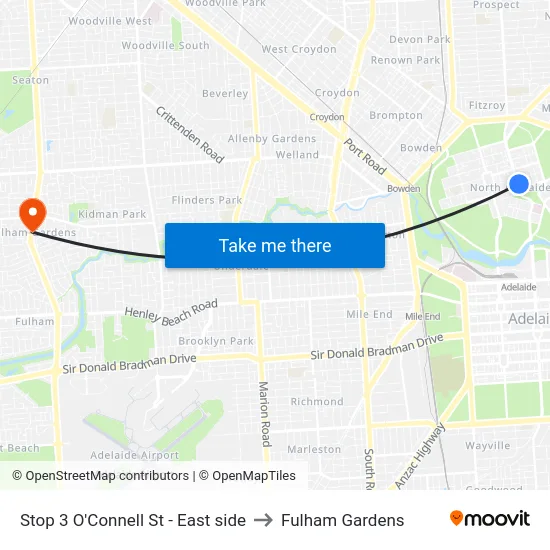 Stop 3 O'Connell St - East side to Fulham Gardens map