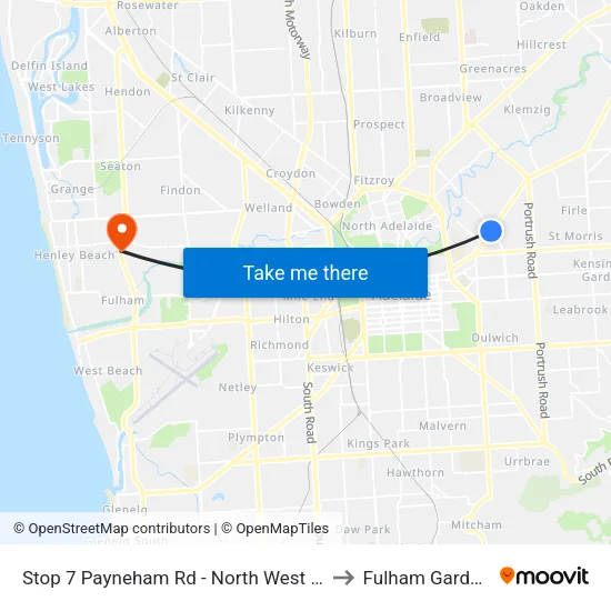 Stop 7 Payneham Rd - North West side to Fulham Gardens map