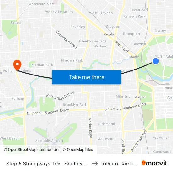 Stop 5 Strangways Tce - South side to Fulham Gardens map