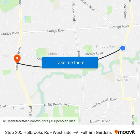 Stop 205 Holbrooks Rd - West side to Fulham Gardens map