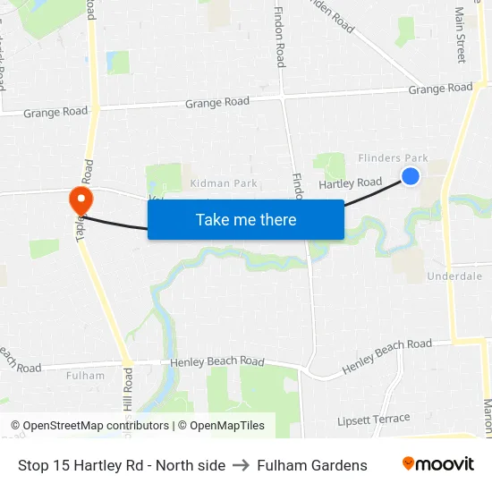 Stop 15 Hartley Rd - North side to Fulham Gardens map