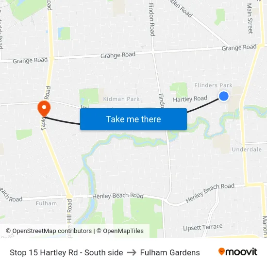 Stop 15 Hartley Rd - South side to Fulham Gardens map