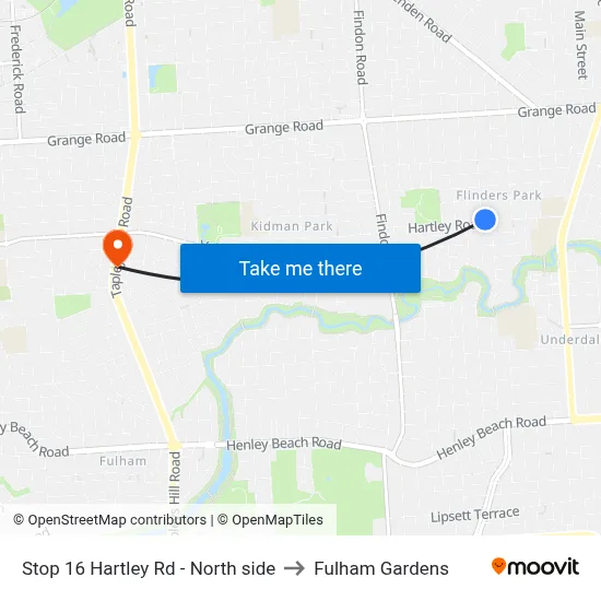 Stop 16 Hartley Rd - North side to Fulham Gardens map