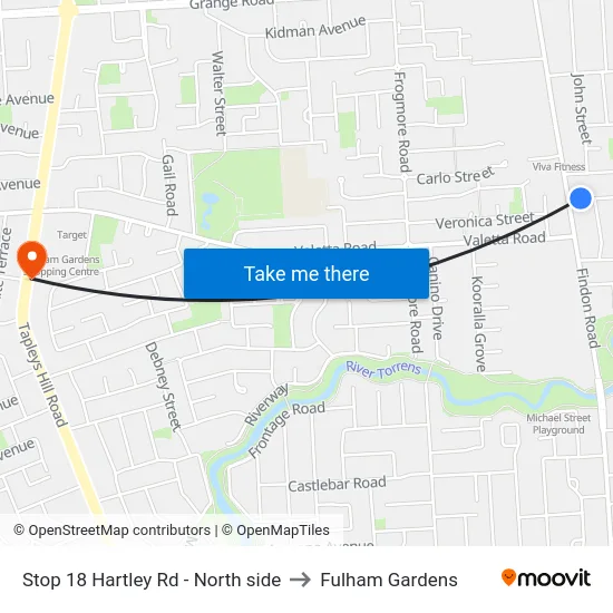 Stop 18 Hartley Rd - North side to Fulham Gardens map