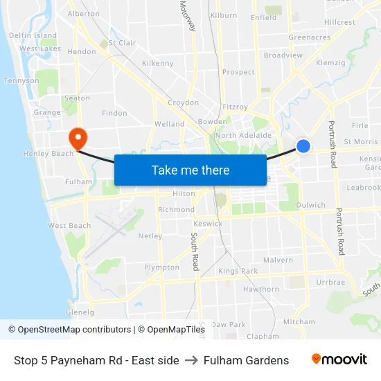 Stop 5 Payneham Rd - East side to Fulham Gardens map