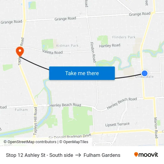 Stop 12 Ashley St - South side to Fulham Gardens map