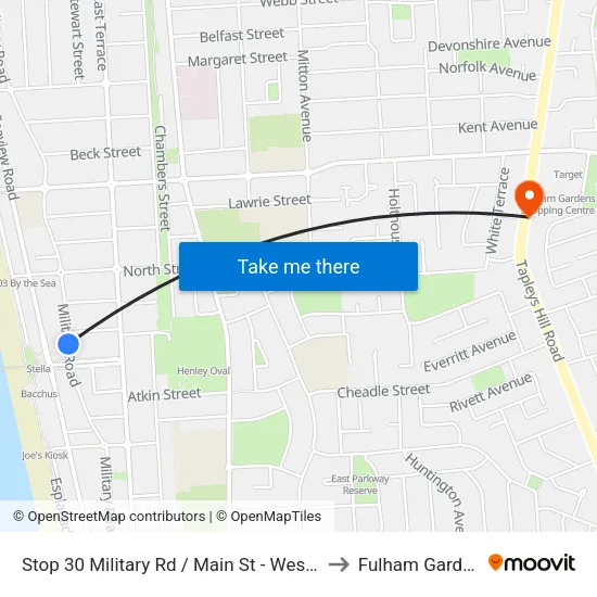 Stop 30 Military Rd / Main St - West side to Fulham Gardens map
