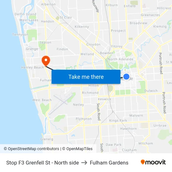 Stop F3 Grenfell St - North side to Fulham Gardens map