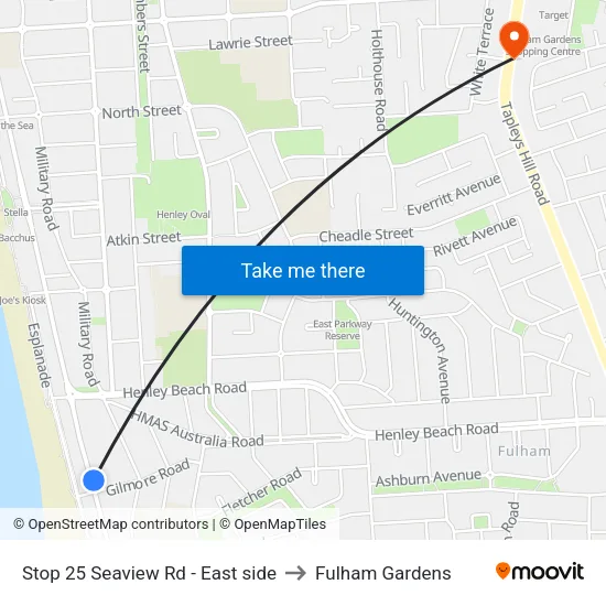 Stop 25 Seaview Rd - East side to Fulham Gardens map