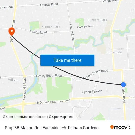 Stop 8B Marion Rd - East side to Fulham Gardens map