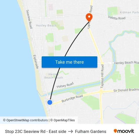 Stop 23C Seaview Rd - East side to Fulham Gardens map