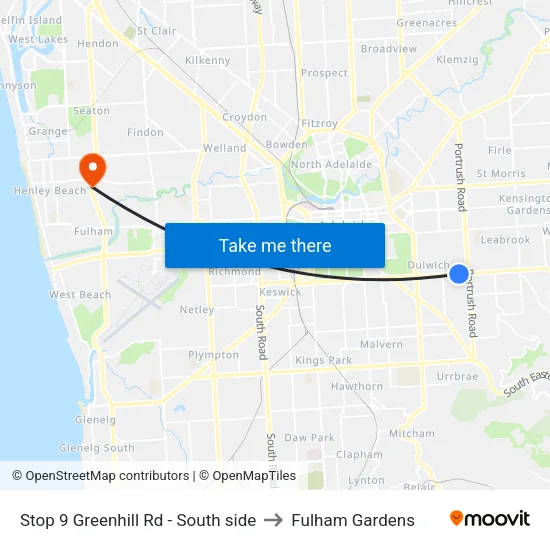 Stop 9 Greenhill Rd - South side to Fulham Gardens map