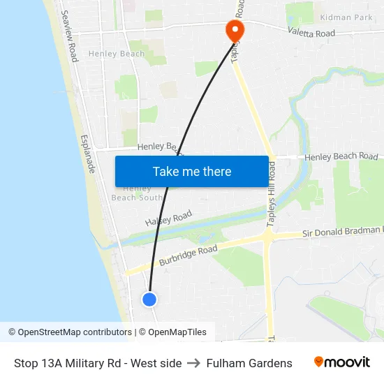 Stop 13A Military Rd - West side to Fulham Gardens map
