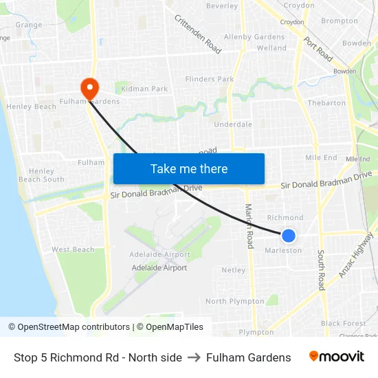 Stop 5 Richmond Rd - North side to Fulham Gardens map