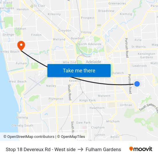 Stop 18 Devereux Rd - West side to Fulham Gardens map