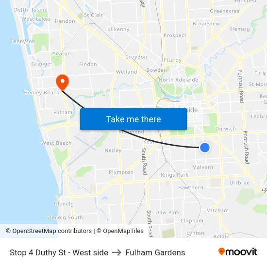 Stop 4 Duthy St - West side to Fulham Gardens map