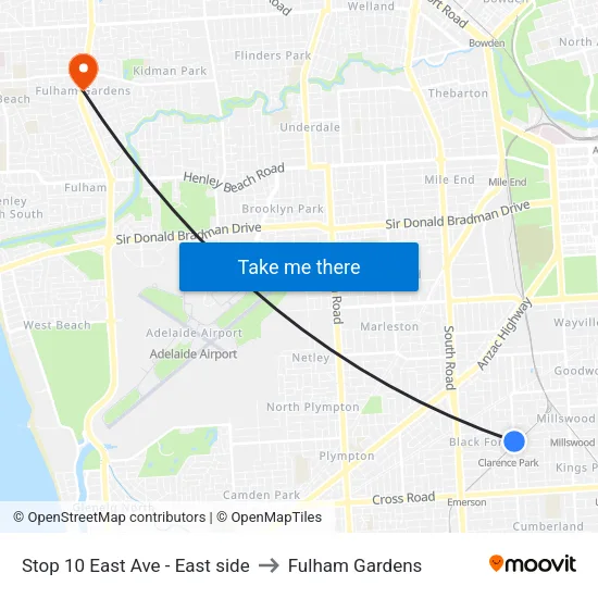 Stop 10 East Ave - East side to Fulham Gardens map