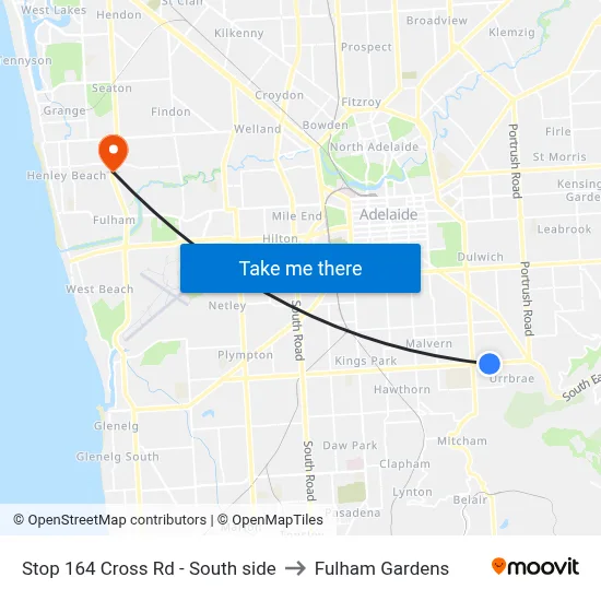 Stop 164 Cross Rd - South side to Fulham Gardens map