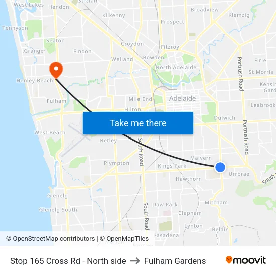 Stop 165 Cross Rd - North side to Fulham Gardens map