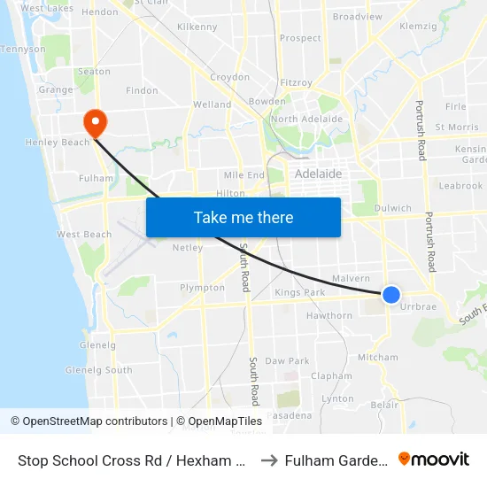 Stop School Cross Rd / Hexham Ave to Fulham Gardens map