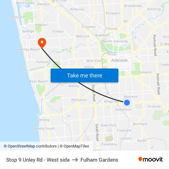 Stop 9 Unley Rd - West side to Fulham Gardens map