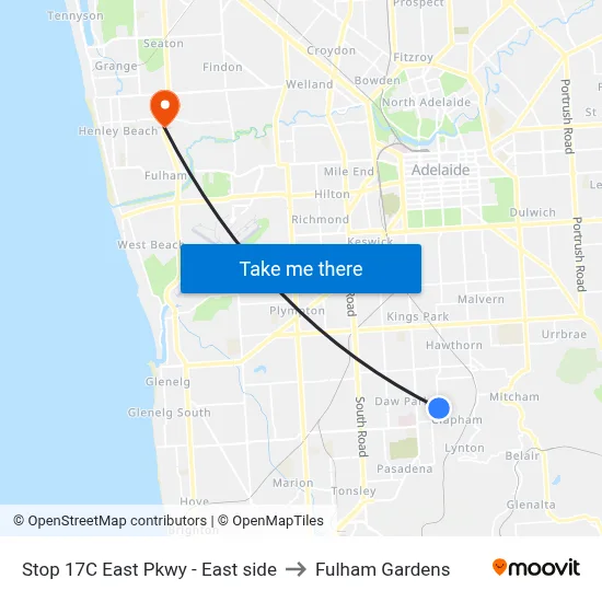 Stop 17C East Pkwy - East side to Fulham Gardens map
