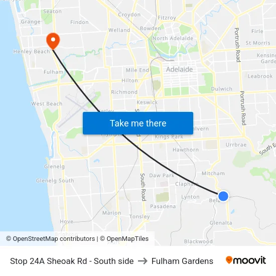 Stop 24A Sheoak Rd - South side to Fulham Gardens map