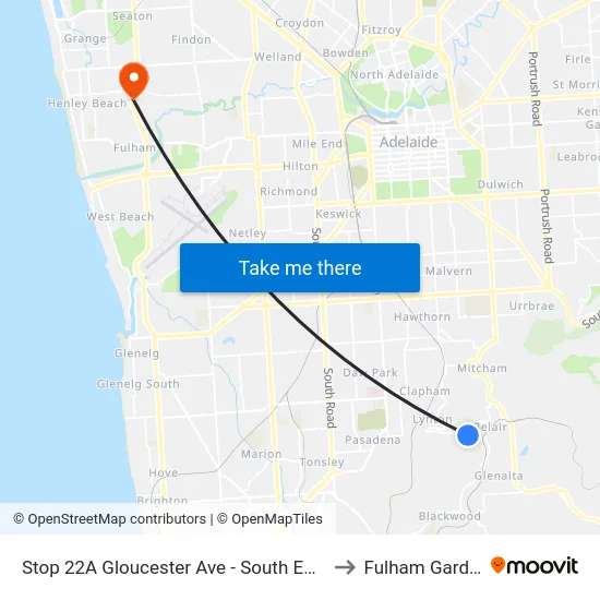 Stop 22A Gloucester Ave - South East side to Fulham Gardens map