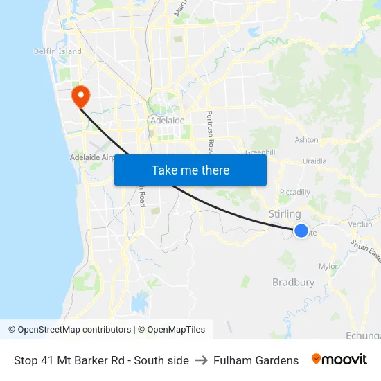 Stop 41 Mt Barker Rd - South side to Fulham Gardens map
