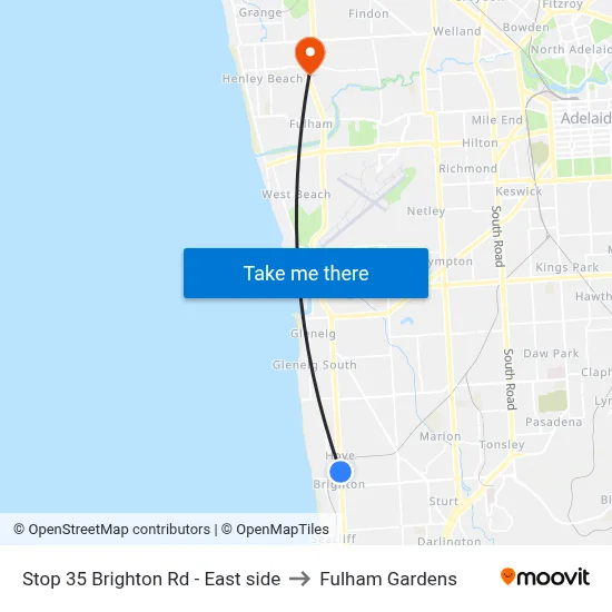 Stop 35 Brighton Rd - East side to Fulham Gardens map
