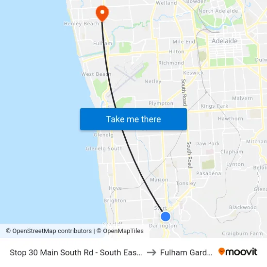 Stop 30 Main South Rd - South East side to Fulham Gardens map