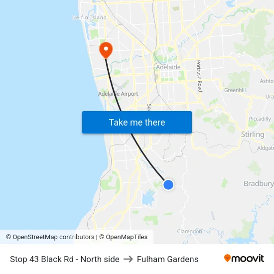 Stop 43 Black Rd - North side to Fulham Gardens map