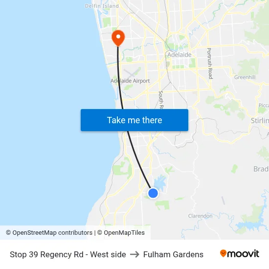 Stop 39 Regency Rd - West side to Fulham Gardens map
