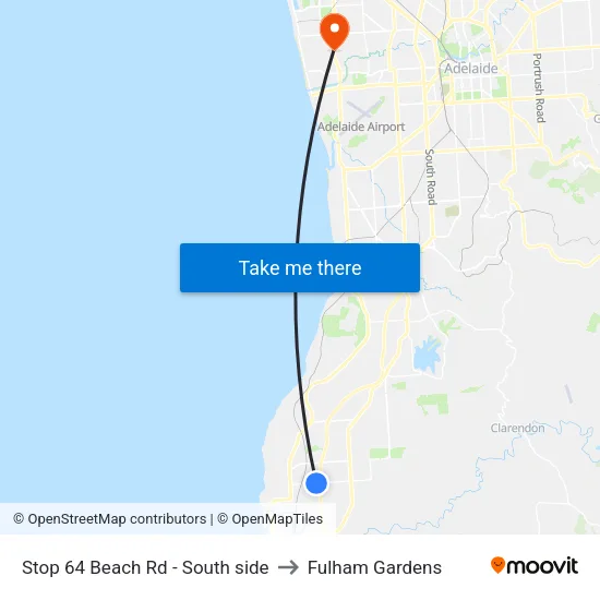 Stop 64 Beach Rd - South side to Fulham Gardens map