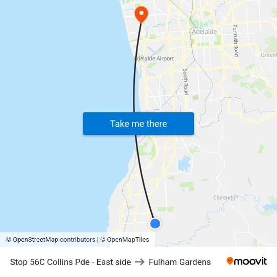 Stop 56C Collins Pde - East side to Fulham Gardens map