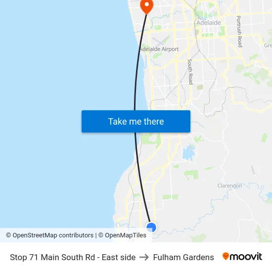 Stop 71 Main South Rd - East side to Fulham Gardens map