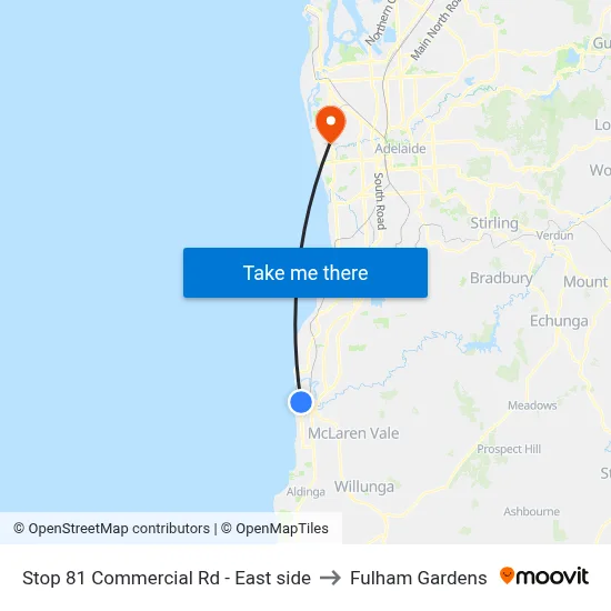 Stop 81 Commercial Rd - East side to Fulham Gardens map
