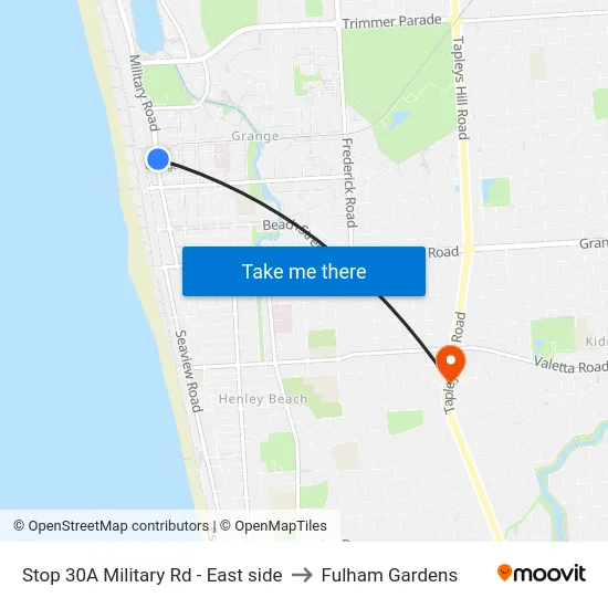 Stop 30A Military Rd - East side to Fulham Gardens map