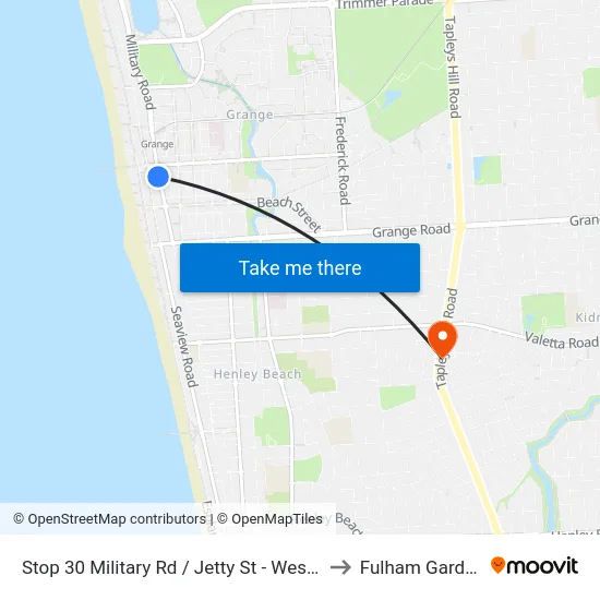 Stop 30 Military Rd / Jetty St - West side to Fulham Gardens map