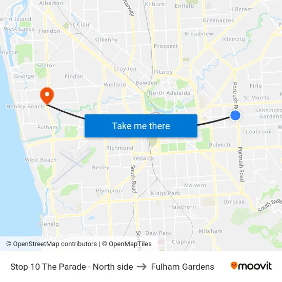 Stop 10 The Parade - North side to Fulham Gardens map