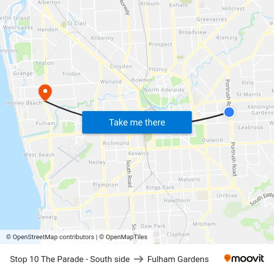 Stop 10 The Parade - South side to Fulham Gardens map