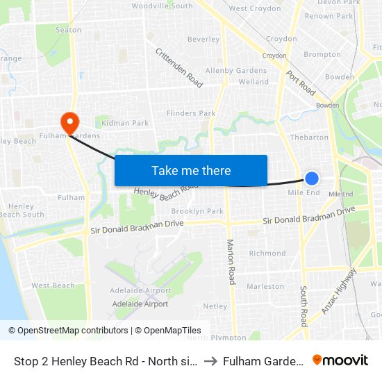 Stop 2 Henley Beach Rd - North side to Fulham Gardens map