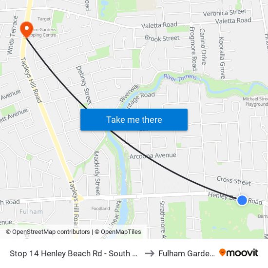 Stop 14 Henley Beach Rd - South side to Fulham Gardens map