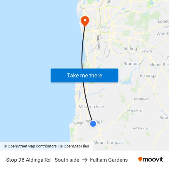 Stop 98 Aldinga Rd - South side to Fulham Gardens map