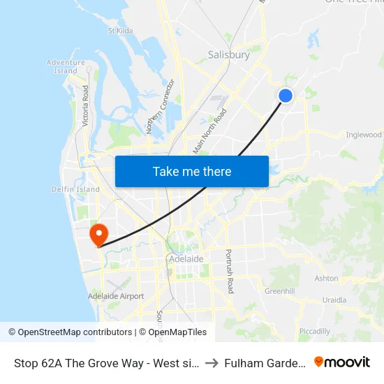 Stop 62A The Grove Way - West side to Fulham Gardens map