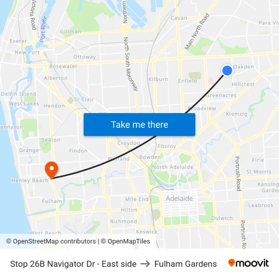 Stop 26B Navigator Dr - East side to Fulham Gardens map