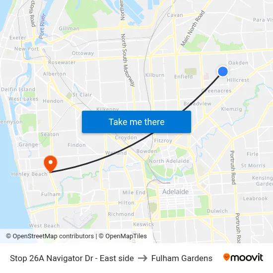 Stop 26A Navigator Dr - East side to Fulham Gardens map